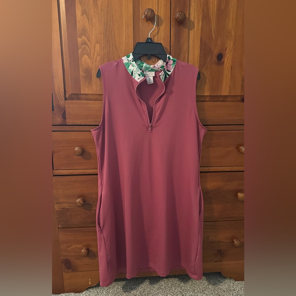 Tommy Bahama Mauve Golf Dress with Shorts, size Large
